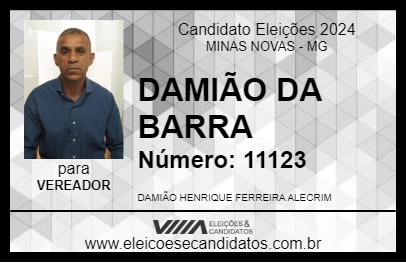 Candidato DAMIÃO DA BARRA 2024 - MINAS NOVAS - Eleições