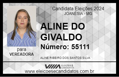 Candidato ALINE DO GIVALDO 2024 - JOANÉSIA - Eleições