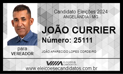 Candidato JOÃO CURRIER 2024 - ANGELÂNDIA - Eleições