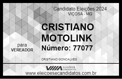 Candidato CRISTIANO MOTOLINK 2024 - VIÇOSA - Eleições