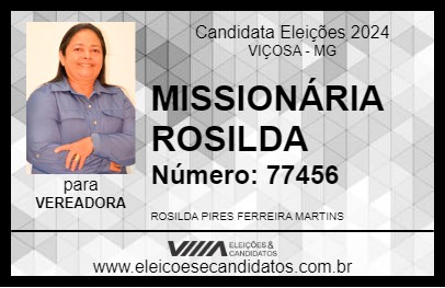 Candidato MISSIONÁRIA ROSILDA 2024 - VIÇOSA - Eleições