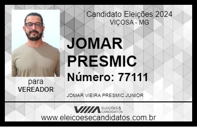 Candidato JOMAR PRESMIC 2024 - VIÇOSA - Eleições