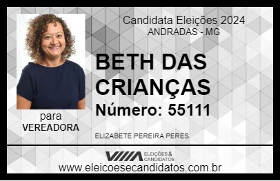 Candidato BETH DAS CRIANÇAS 2024 - ANDRADAS - Eleições