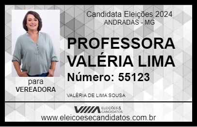 Candidato PROFESSORA VALÉRIA LIMA  2024 - ANDRADAS - Eleições