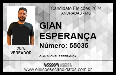 Candidato GIAN ESPERANÇA 2024 - ANDRADAS - Eleições