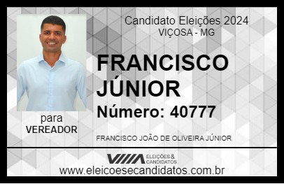 Candidato FRANCISCO JÚNIOR 2024 - VIÇOSA - Eleições