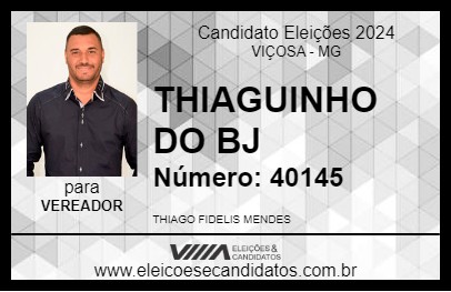 Candidato THIAGUINHO DO BJ 2024 - VIÇOSA - Eleições