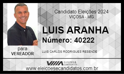 Candidato LUIS ARANHA 2024 - VIÇOSA - Eleições