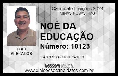 Candidato NOÉ DA EDUCAÇÃO 2024 - MINAS NOVAS - Eleições