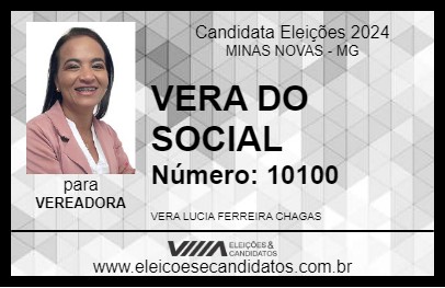 Candidato VERA DO SOCIAL 2024 - MINAS NOVAS - Eleições