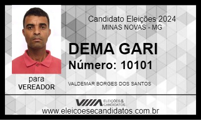 Candidato DEMA GARI 2024 - MINAS NOVAS - Eleições