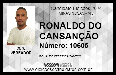 Candidato RONALDO DO CANSANÇÃO 2024 - MINAS NOVAS - Eleições