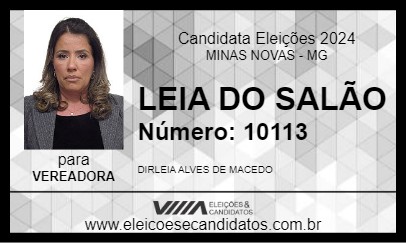 Candidato LEIA DO SALÃO 2024 - MINAS NOVAS - Eleições