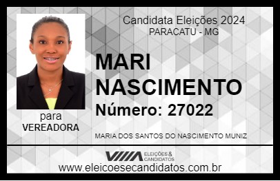 Candidato MARI NASCIMENTO 2024 - PARACATU - Eleições