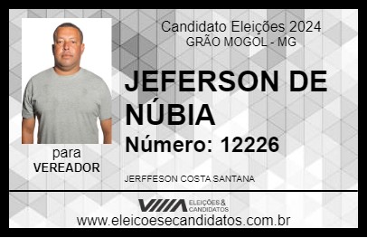 Candidato JEFERSON DE NÚBIA 2024 - GRÃO MOGOL - Eleições