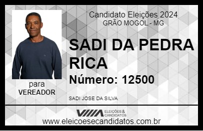 Candidato SADI DA PEDRA RICA 2024 - GRÃO MOGOL - Eleições