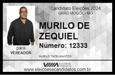 Candidato MURILO DE ZEQUIEL 2024 - GRÃO MOGOL - Eleições