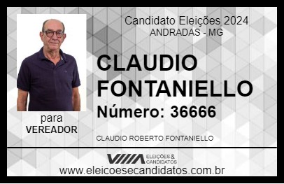 Candidato CLAUDIO FONTANIELLO 2024 - ANDRADAS - Eleições