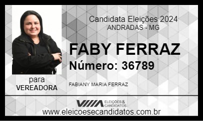 Candidato FABY FERRAZ 2024 - ANDRADAS - Eleições