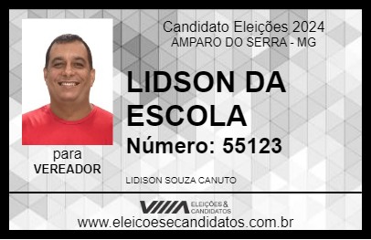 Candidato LIDSON DA ESCOLA 2024 - AMPARO DO SERRA - Eleições