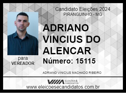 Candidato ADRIANO VINCIUS DO ALENCAR 2024 - PIRANGUINHO - Eleições