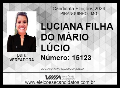 Candidato LUCIANA FILHA DO MÁRIO LÚCIO 2024 - PIRANGUINHO - Eleições