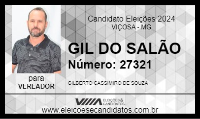 Candidato GIL DO SALÃO 2024 - VIÇOSA - Eleições