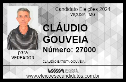 Candidato CLÁUDIO GOUVEIA 2024 - VIÇOSA - Eleições