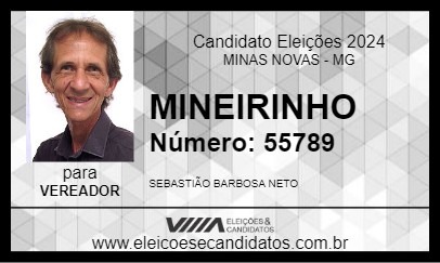 Candidato MINEIRINHO 2024 - MINAS NOVAS - Eleições