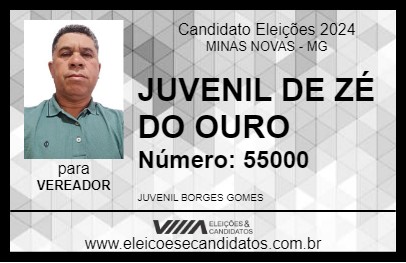 Candidato JUVENIL DE ZÉ DO OURO 2024 - MINAS NOVAS - Eleições