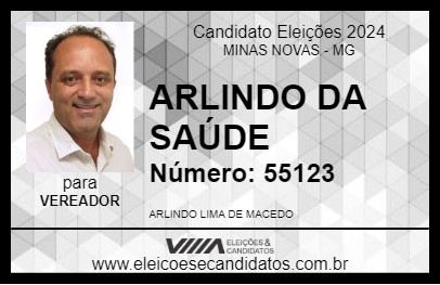 Candidato ARLINDO DA SAÚDE 2024 - MINAS NOVAS - Eleições