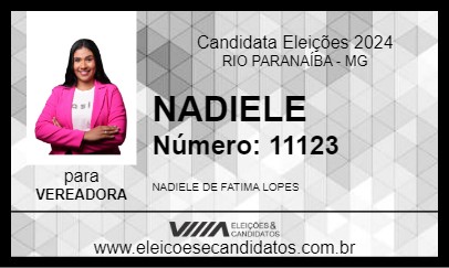 Candidato NADIELE  2024 - RIO PARANAÍBA - Eleições