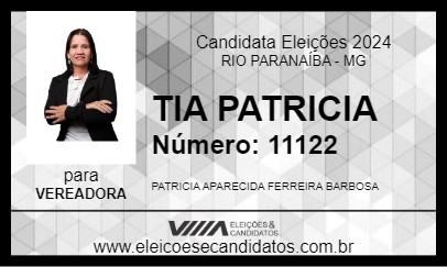 Candidato TIA PATRICIA  2024 - RIO PARANAÍBA - Eleições