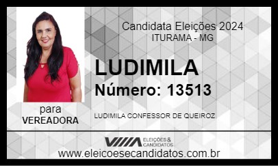 Candidato LUDIMILA 2024 - ITURAMA - Eleições