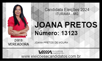 Candidato JOANA PRETOS 2024 - ITURAMA - Eleições