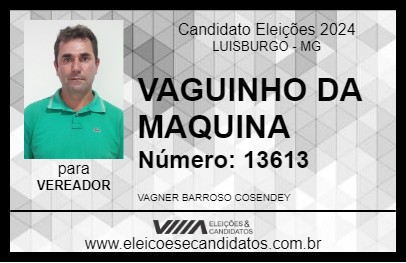 Candidato VAGUINHO DA MAQUINA 2024 - LUISBURGO - Eleições