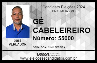 Candidato GÊ CABELEIREIRO 2024 - CRISTÁLIA - Eleições