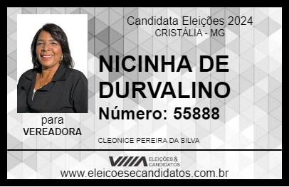 Candidato NICINHA DE DURVALINO 2024 - CRISTÁLIA - Eleições