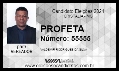 Candidato PROFETA 2024 - CRISTÁLIA - Eleições