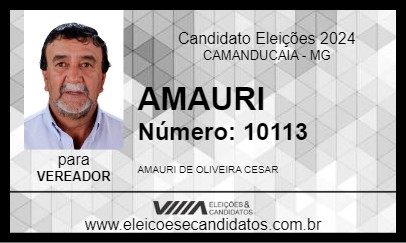 Candidato AMAURI 2024 - CAMANDUCAIA - Eleições