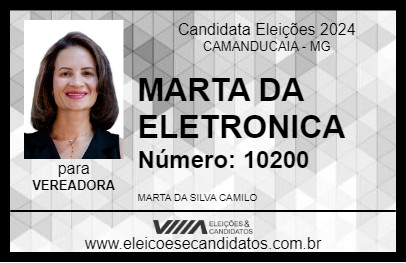 Candidato MARTA DA ELETRONICA 2024 - CAMANDUCAIA - Eleições