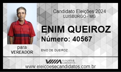 Candidato ENIM QUEIROZ 2024 - LUISBURGO - Eleições