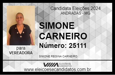 Candidato SIMONE CARNEIRO  2024 - ANDRADAS - Eleições