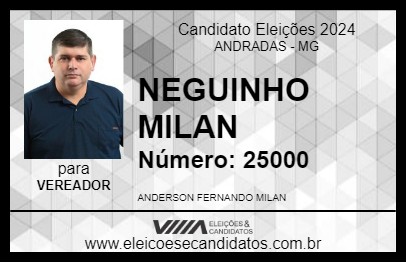 Candidato NEGUINHO MILAN 2024 - ANDRADAS - Eleições