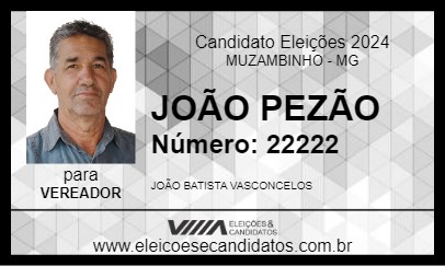 Candidato JOÃO PEZÃO 2024 - MUZAMBINHO - Eleições