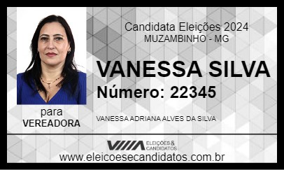 Candidato VANESSA SILVA 2024 - MUZAMBINHO - Eleições