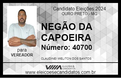 Candidato NEGÃO DA CAPOEIRA 2024 - OURO PRETO - Eleições