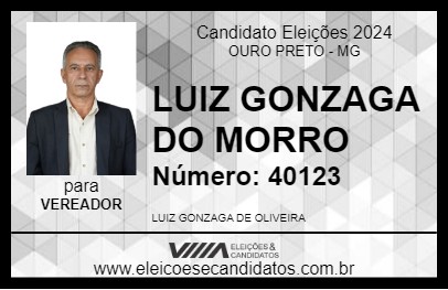 Candidato LUIZ GONZAGA DO MORRO 2024 - OURO PRETO - Eleições