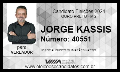 Candidato JORGE KASSIS 2024 - OURO PRETO - Eleições