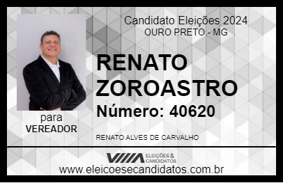 Candidato RENATO ZOROASTRO 2024 - OURO PRETO - Eleições